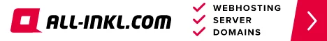 ALL-INKL Banner führt zur Website von ALL-INKL und deren Preisbildung und Kostenmodelle für Webhosting