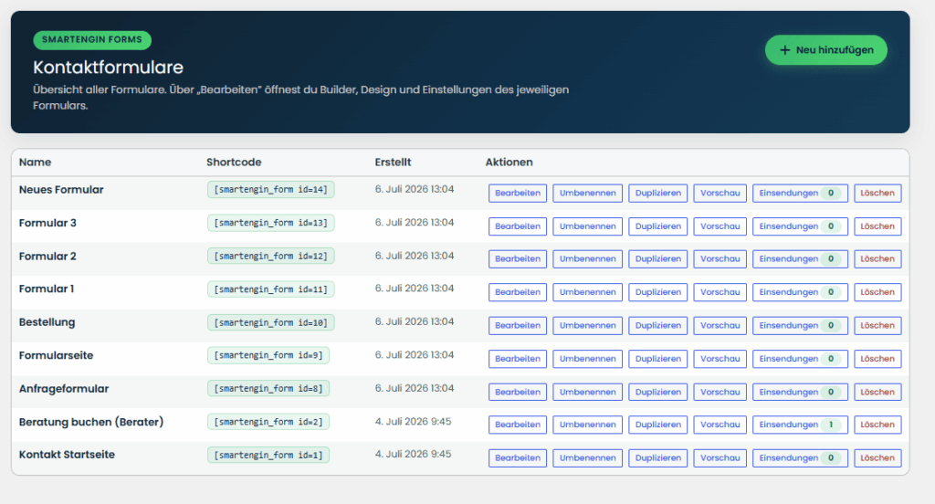 smartEngin-Formulare