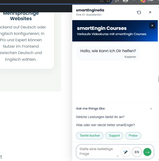 BKiAI Chat Bot-Verwaltung im WordPress-Backend