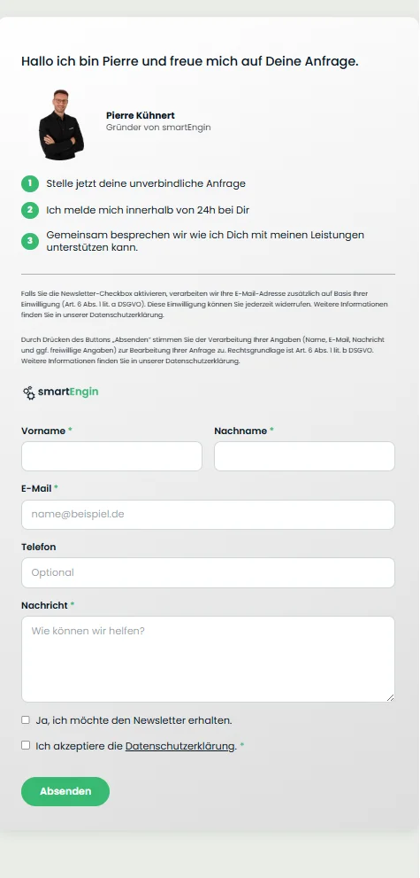 smartEngin-Kontaktformular-Mobilephone