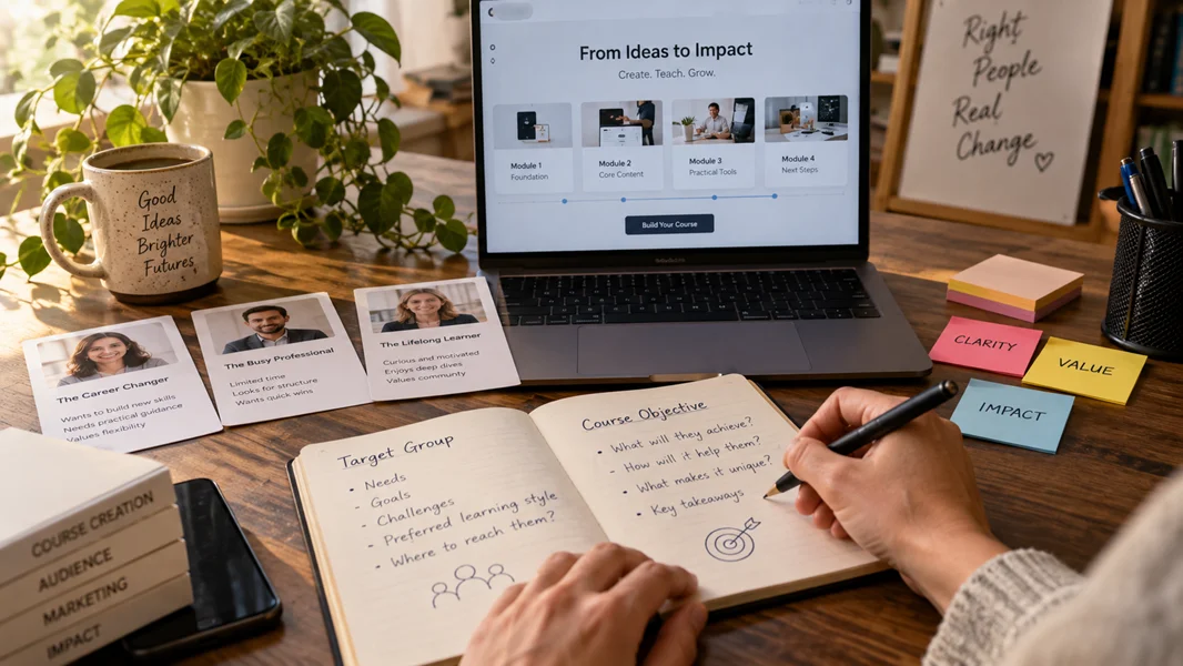 Zielgruppe und Lernziel für einen Onlinekurs planen